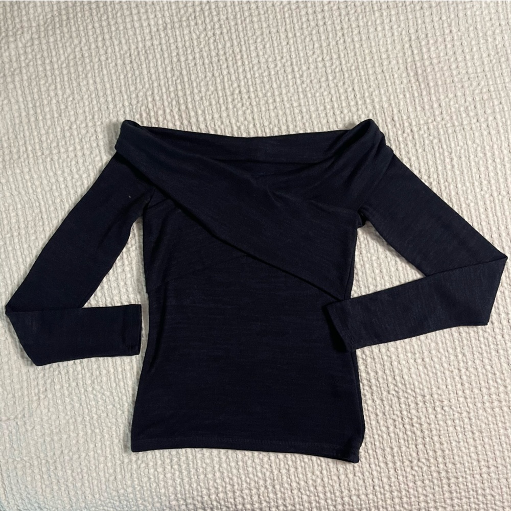 Abercrombie Off The Shoulder Cozy Long Sleeve Top